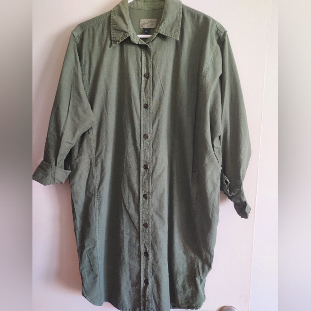 Womens Button Down Shirt Dress. Khaki Green. Universal Thread. Small